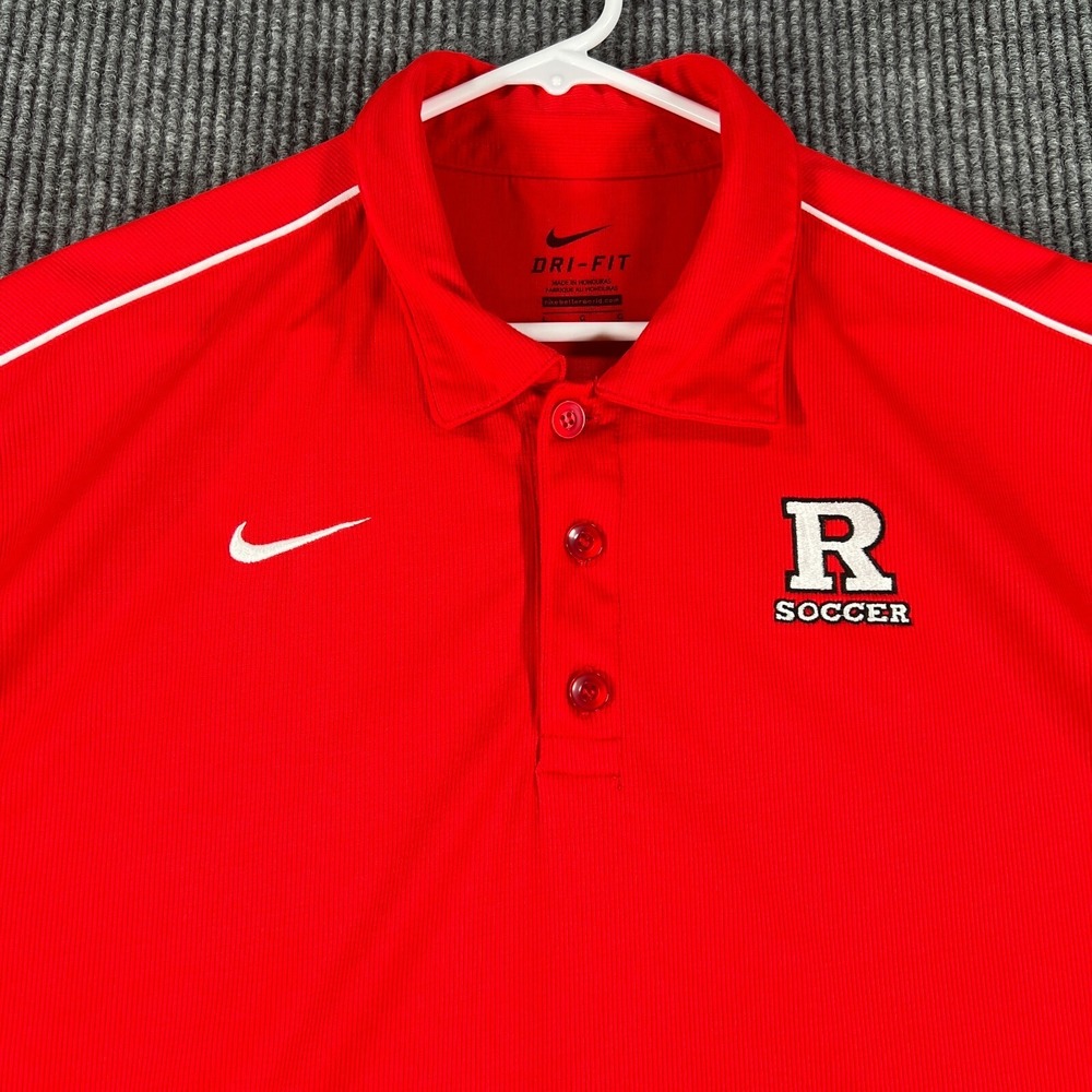Rutgers Scarlet‎ Knights Mens Shirt Polo Nike Large Red Short Sleeve Soccer